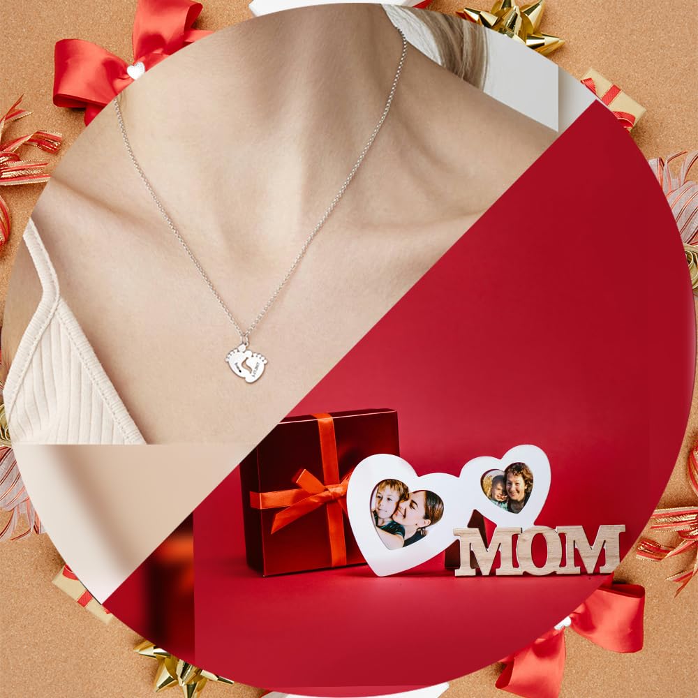 Collier de pierre de naissance personnalisé pour nouvelle maman collier avec nom d'enfant cadeau de fête des mères collier pour maman baby foot expectative collier de maman