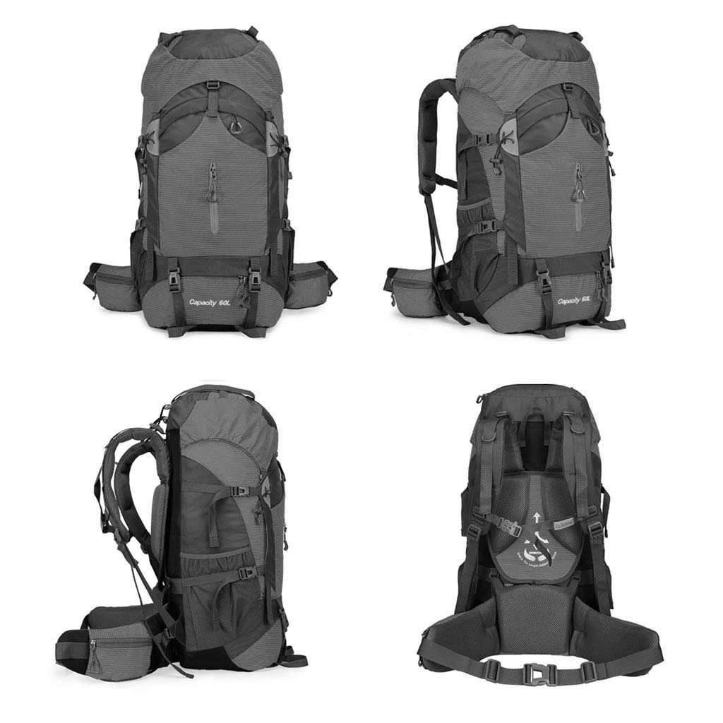 Senderismo Mochila 60L - Senderismo Mochila de Viaje Ligero, Impermeable, portátil y Transpirable Cubierta Compartimiento para portátil para Caminatas de Viaje Camping para Hombres y Mujeres
