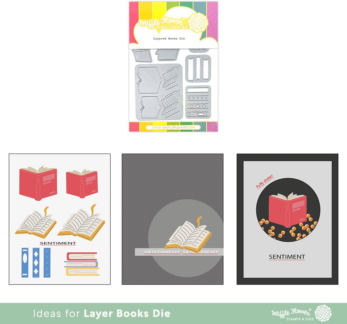 Waffle Flower Layered Books Die
