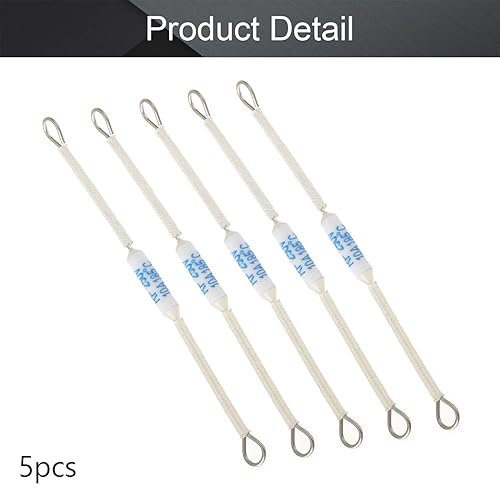 Miniatura 4 de Fielect 5pcs Fusibles Térmicos 365.0 F 10A 250V Circuito Corte Temperatura Térmica Cortes Fusible