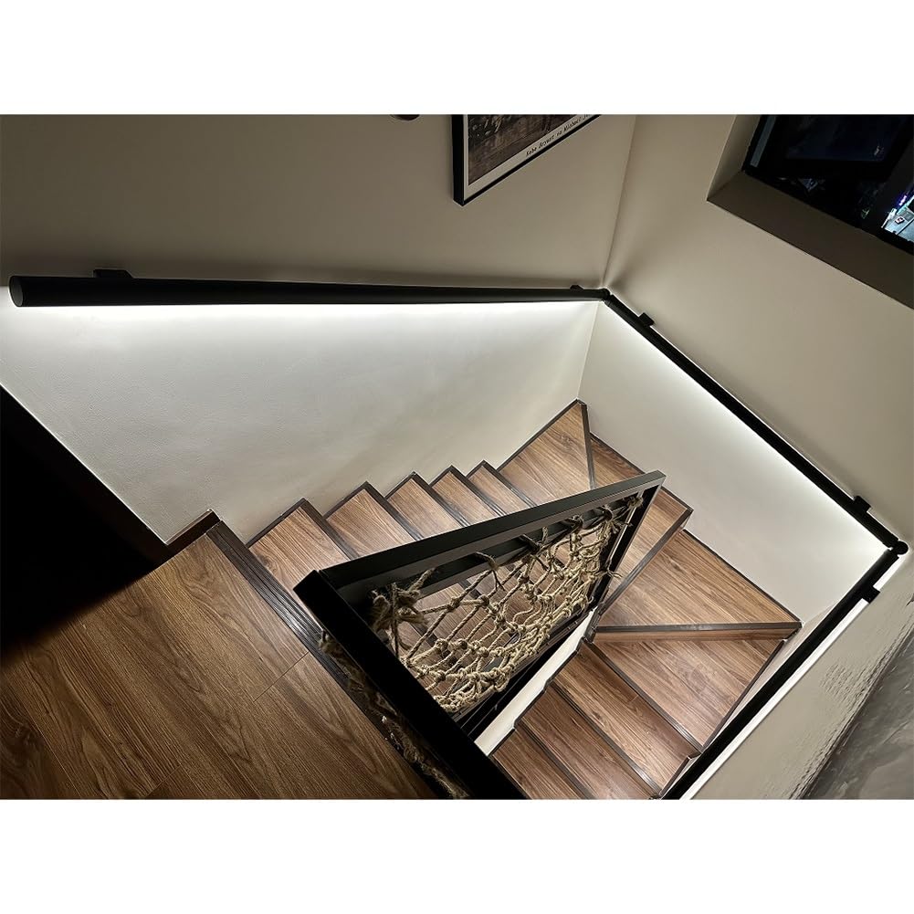 Miroir mural LED noir 50 cm – Design lumineux antidérapant en aluminium pour une décoration d'intérieur sûre et élégante, parfait pour les salles de bains élégantes et les intérieurs modernes