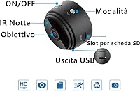 Generico Mini Wifi Biztonsági Kamera 1080P Mozgásérzékelős Rejtett Megfigyelő 2
