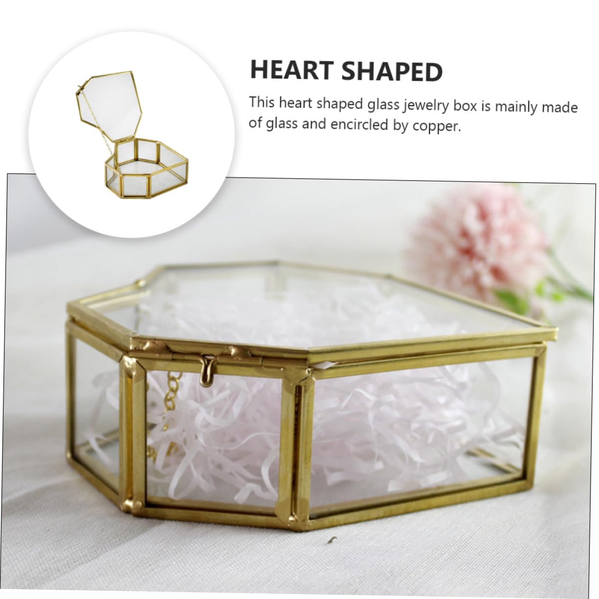 Gatuida 1 pieza Caja de Joyería de Forma de Organizador Decorativo de Joyería Estuche para Pendientes Collares y Anillos para Bodas y Recuerdos