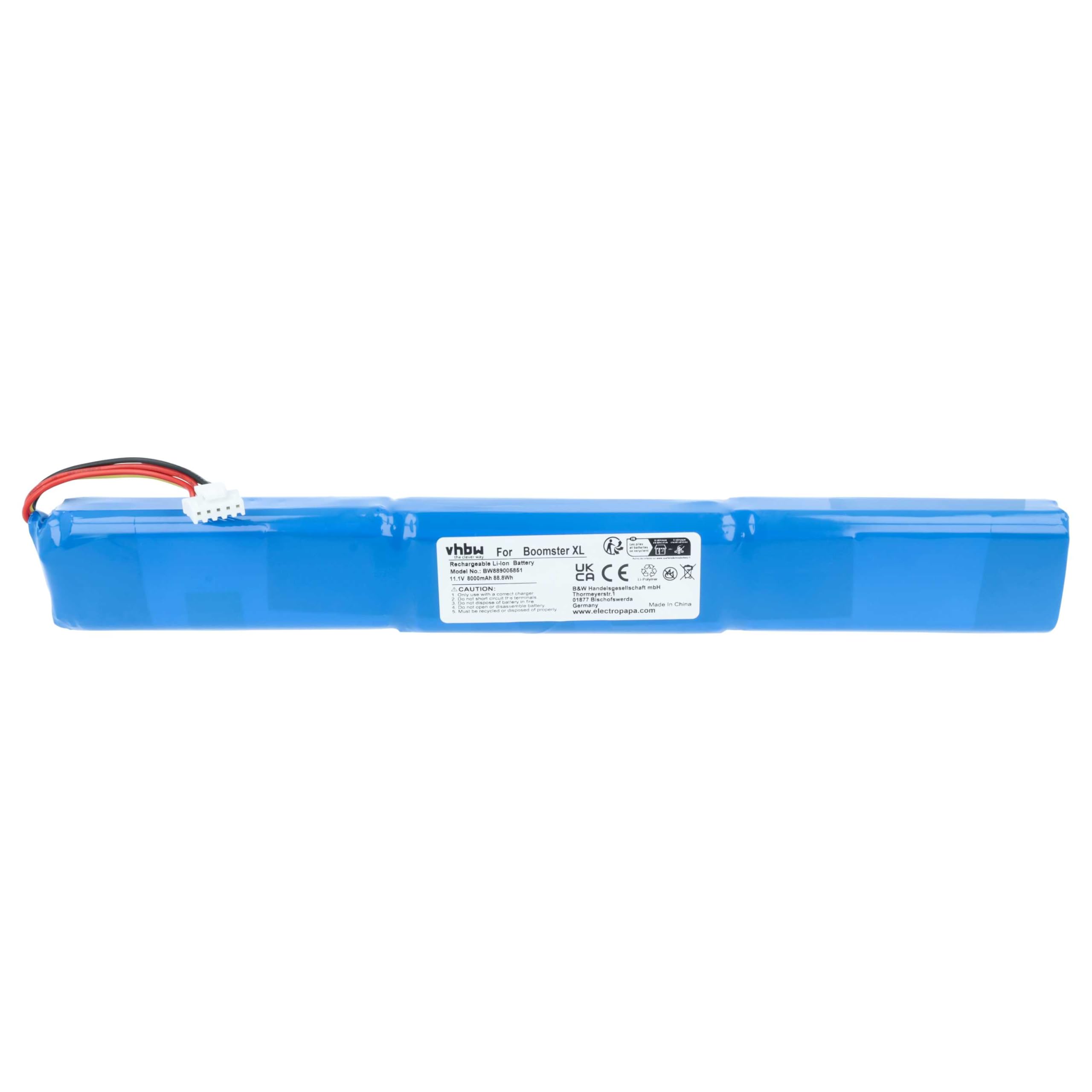 vhbw Akku kompatibel mit Teufel Boomster XL digital Radio (8000 mAh, 11,1 V, Li-Ion)