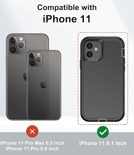 Miniatura 7 de Funda protectora para iPhone Xs Max, a prueba de golpes y caídas, funda protectora resistente para iPhone Xs Max de 6.5 pulgadas (negrogris)