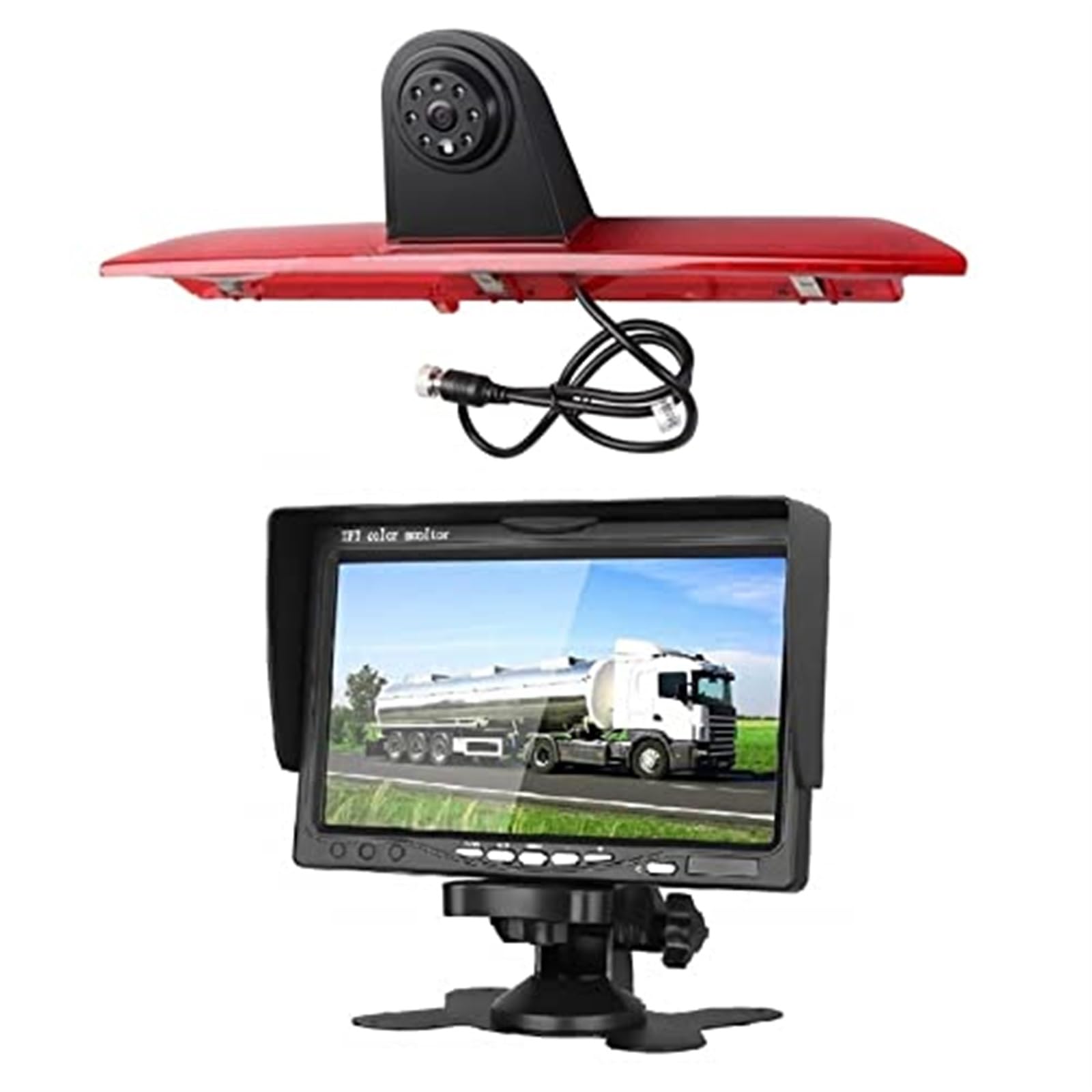 Kamera HD 3. światła hamowania + 7-calowy monitor, do Forda, Transita 8 V363, F-150, F250 F350 2014-2019 cofania z noktowizorem Kamera tylnego światła stopu samochodu