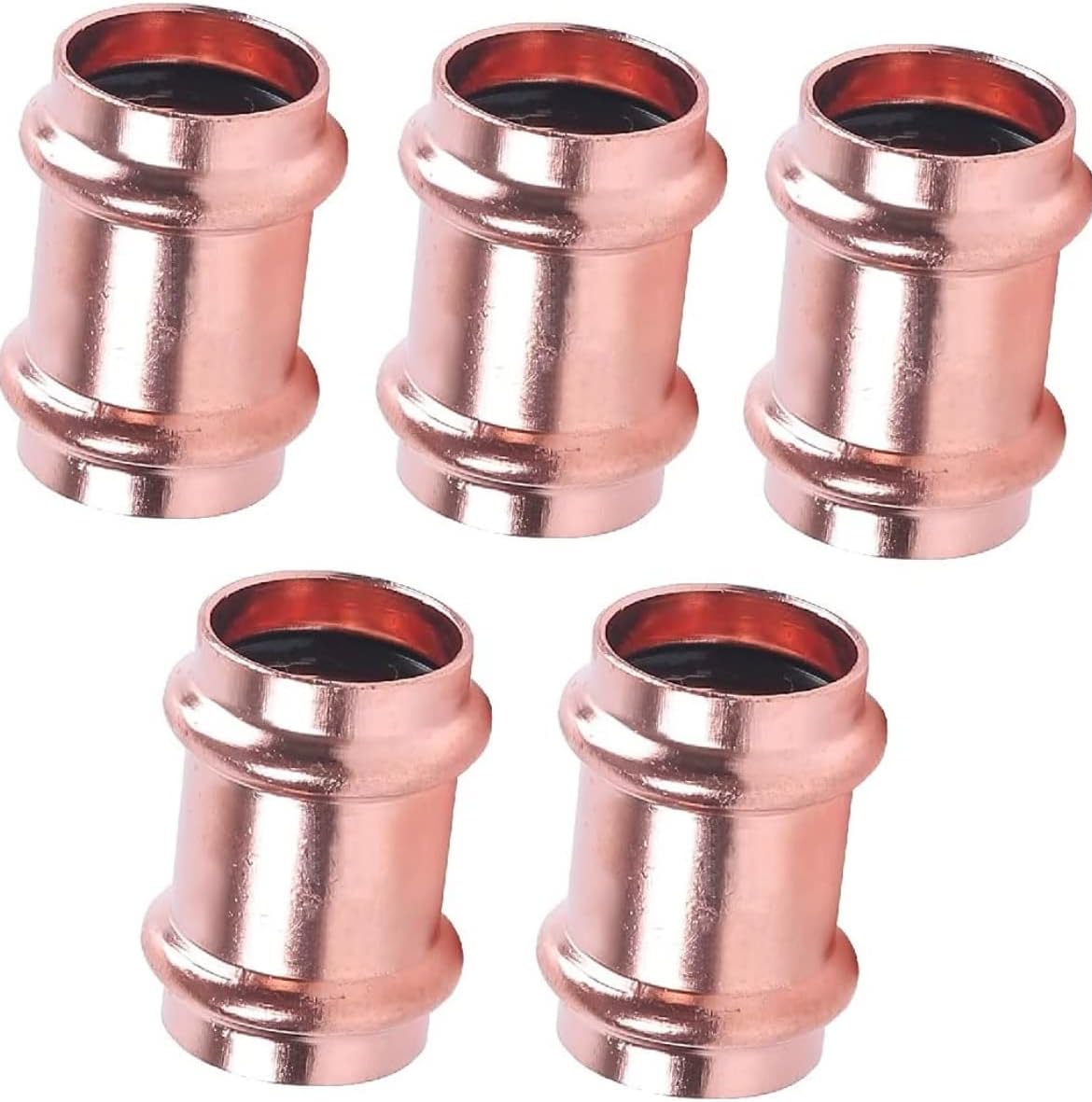 Copper Propress Fitting Zero Lead Copper Coupling with Stop 1/2" Press