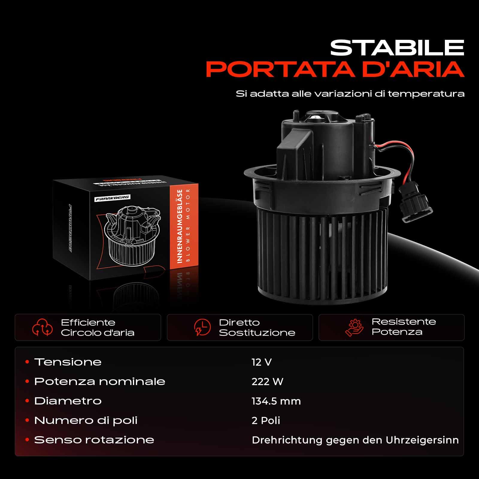 Frankberg Motore del ventilatore Ventilatore del riscaldamento Compatibile con M.e.g.a.n.e Scenic JA0/1 Scénic I MPV FA0 JA0/1 Replace# 7701205479