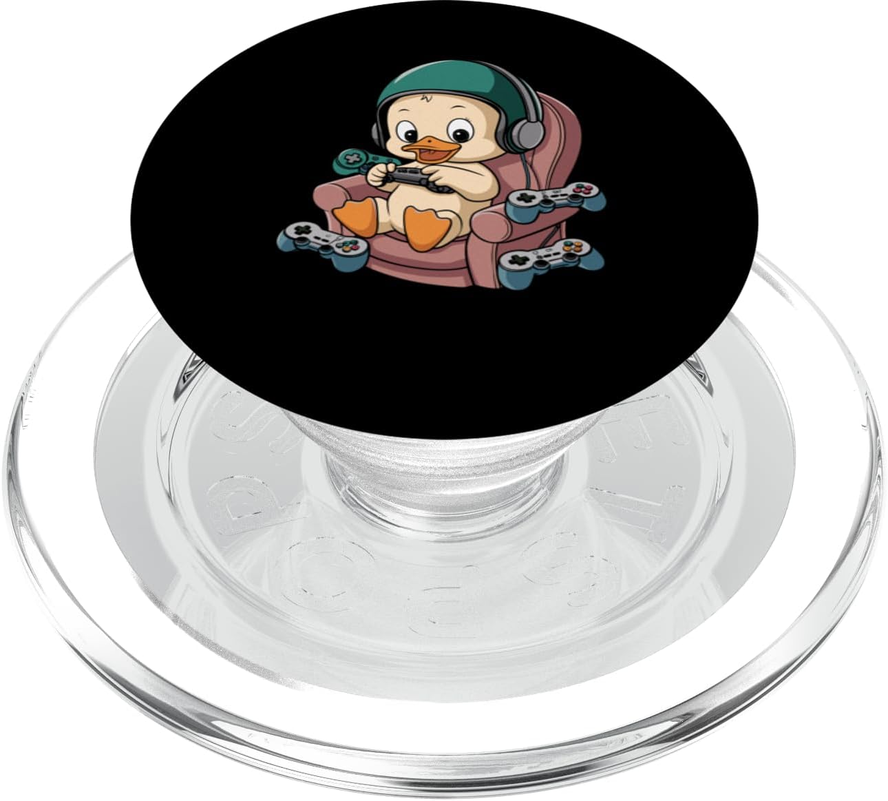 Angry Gamer Duck with Headset and Controller PopSockets PopGrip for MagSafe