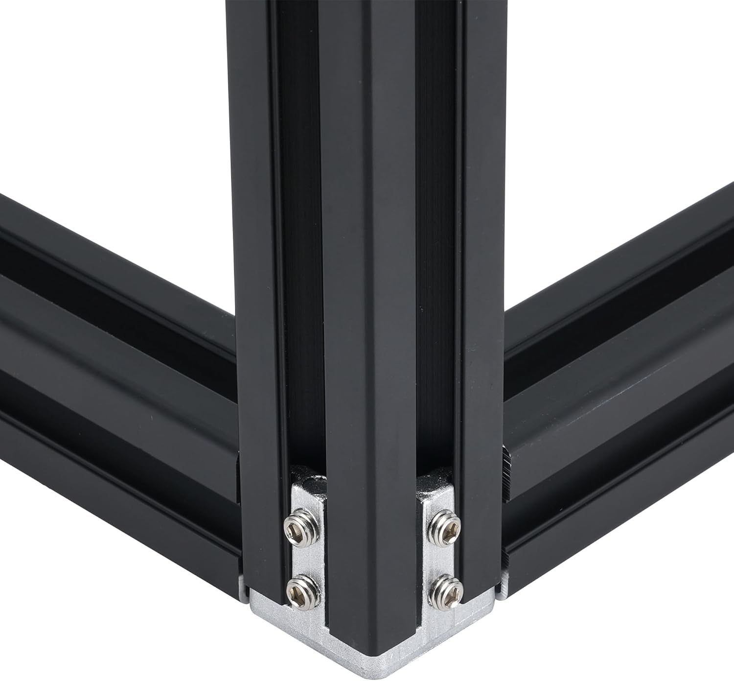 BELLA BAYS 30Series 4Sets Silver 3-Way End Croner Bracket, 90 Degree Corner Base Connector, 3030 Aluminum Extrusion Accessories for 8mm Slot Width 30Series Aluminum Extrusion Framing Profile