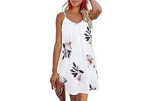 Women's 2024 Summer Casual Beach Dresses Cover Ups Floral V Neck Spaghetti...