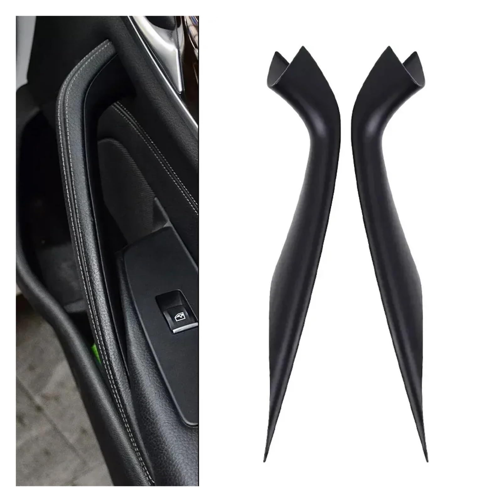 Maniglia Interna Portiera 2 Pezzi Per BMW Serie 5 G30 G31 G38 2018-2023 Maniglia Interna Porta Sinistra E Destra Pannello Rivestimento Interno 20 * 5 * 5 Cm(Nero)
