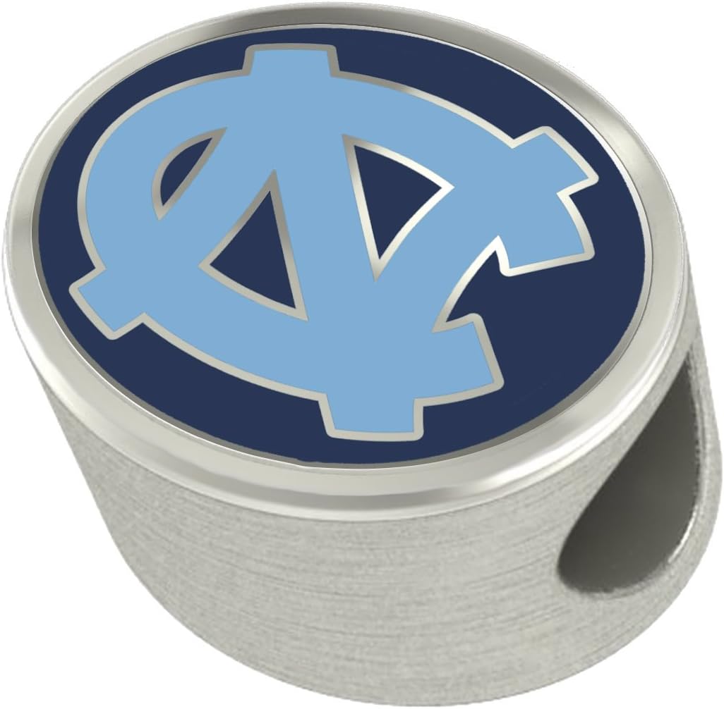 College Jewelry University of North Carolina Tar Heels Charms Fit Most European Style Bead Charm Bracelets