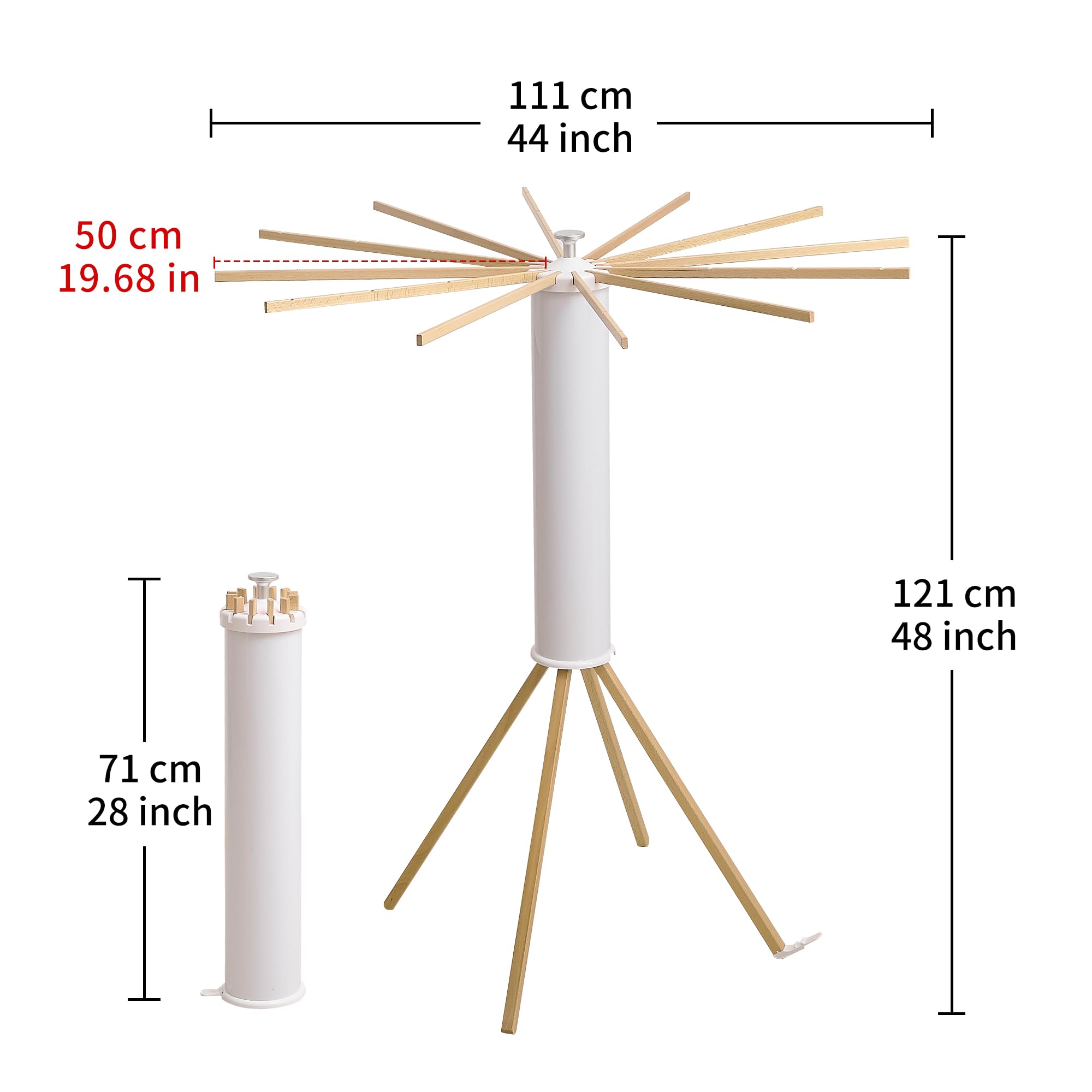 RFOUO Clothes Drying Rack Tripod,Laundry Hanger Dryer Rack,Portable Drying Rack,Outdoor Clothes Rack-Drying Rack Clothing Laundry Bedroom Household Wooden-16rods: 4 Legs Wooden-12rods Standing