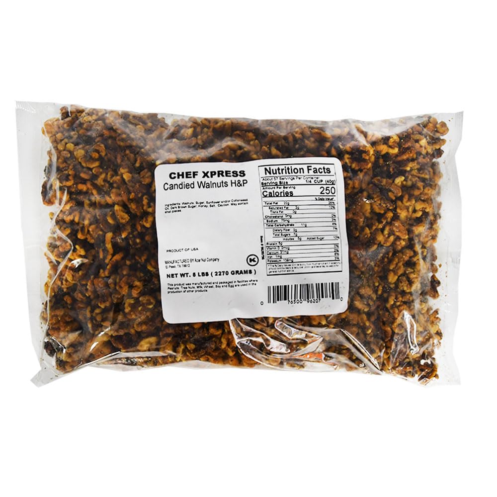 Azar Nut Bakers Select Candied Halves and Pieces Walnut, 5 Pound -- 1 each.
