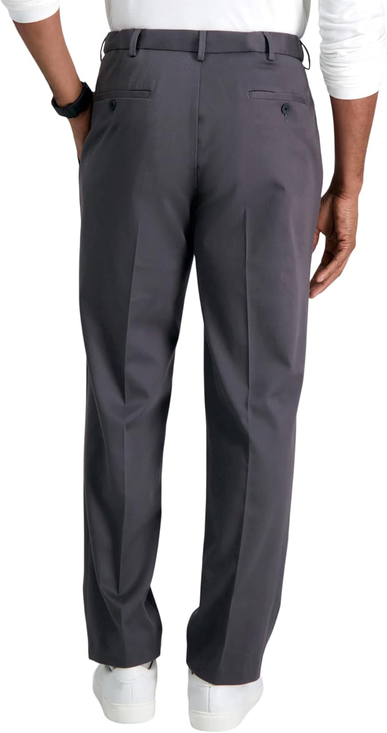 Haggar Men's Premium No Iron Khaki Classic Fit Pleat Front Pant (Regular and Big & Tall Sizes) - Image 3