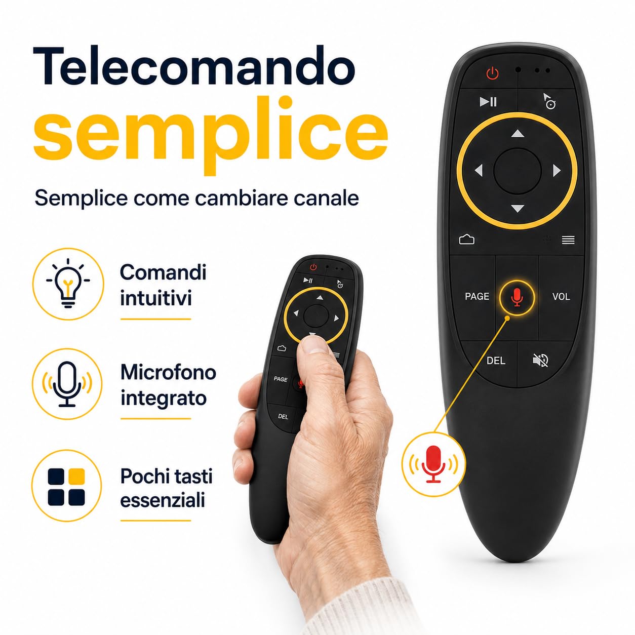 GiocaFacileTV - Console di Giochi per TV - Idea Regalo per Nonni e Genitori - Carte, Quiz, Cruciverba, Memoria - Pensata per Anziani, Telecomando Semplice e Caratteri Grandi - by Semplay