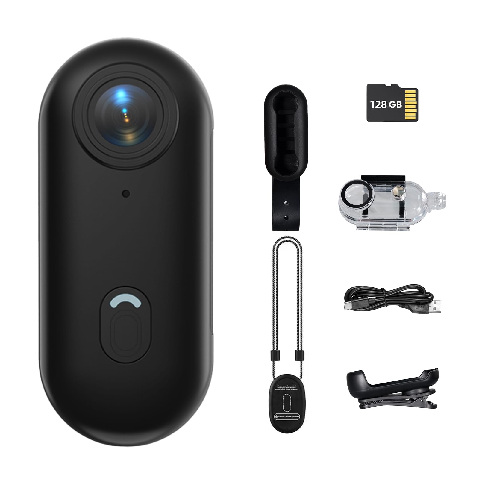 Action Cam HD 1080P Con Grandangolo 120°, 128GB, Custodia Impermeabile 20m, WiFi E Supporto Magnetico