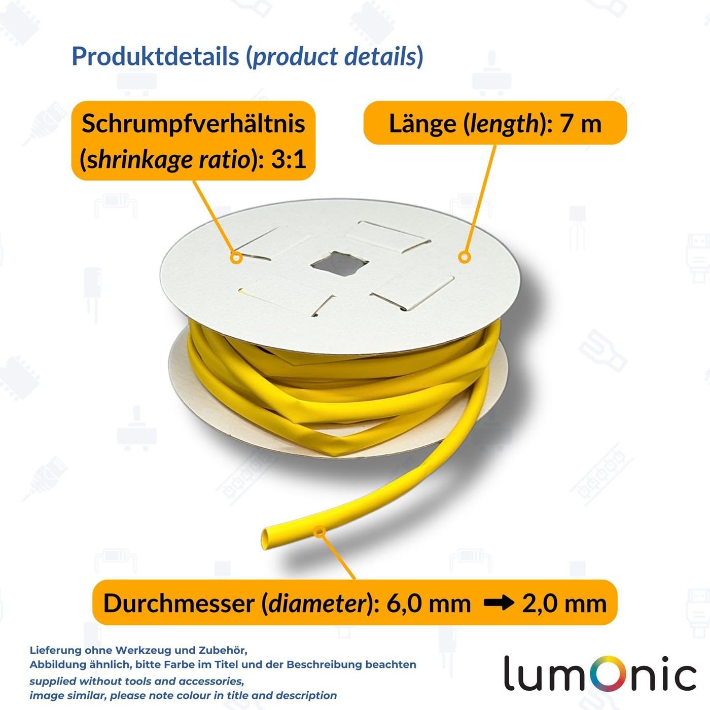 Tubi Termorestringenti Lumonic 3:1 Nero - Con Adesivo, Da 9mm A 3mm, Per Isolamento Cavi - Foto 4