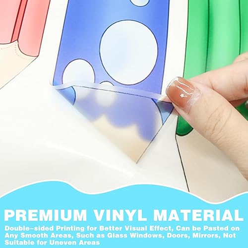 Miniatura 2 de 9 hojas de calcomanías de ventana de vuelta a la escuela, lápiz de doble cara, lápices de colores, calcomanías para ventana para el primer día de