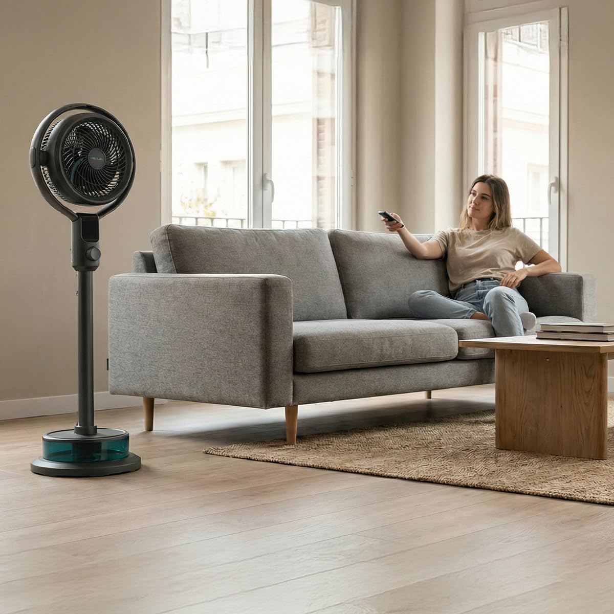 Cecotec Ventilatore Nebulizzatore a Piantana EnergySilence 390 Freshessence Ace. 50W, 1,65L, Telecomando, 8 Velocità, Oscillazione Automatica, Display Touch LED, Timer, Sollievo Immediato