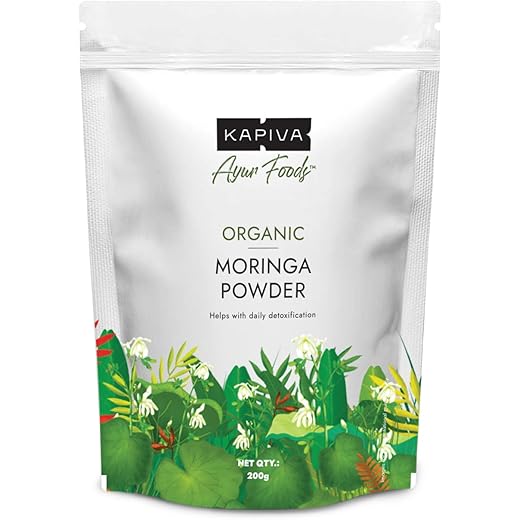 Kapiva Certified Organic Moringa Powder 200g | From Pure Moringa Leaves | Gives Natural Energy & Nutrients Kapiva Certified Organic Moringa Powder 200g | From Pure Moringa Leaves | Gives Natural Energy & Nutrients