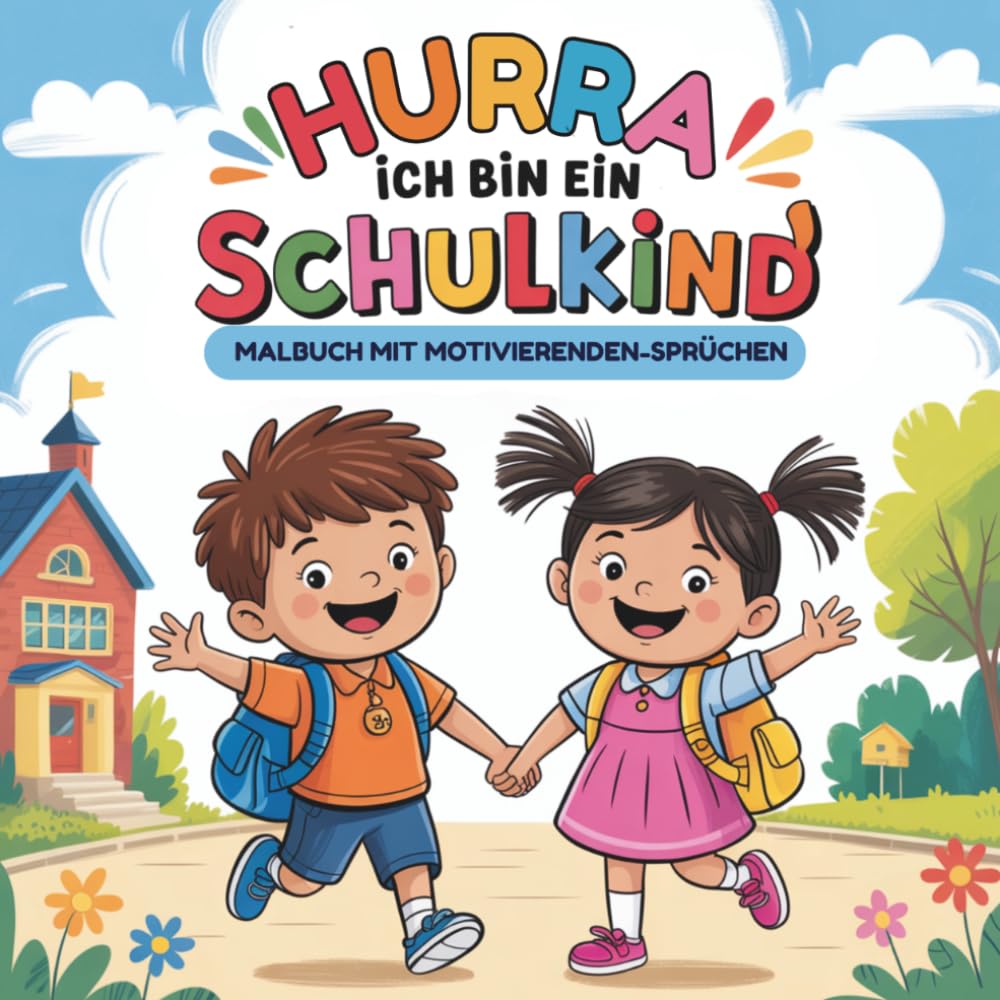 Hurra, ich bin ein Schulkind – Das fröhliche Ausmalbuch mit motivierenden Sprüchen zur Einschulung!