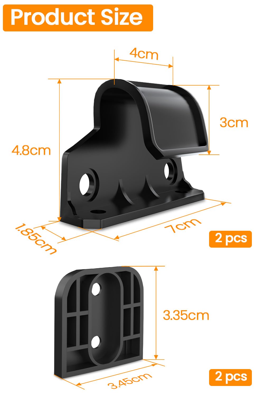 Yaekea Retractable Baby Gate Replacement Parts Compatible with 55" W x 33" H Retractable Baby Gates Including 2 Latches+2 Brackets+1 Set of Screws for Dog Gate Easy Installation - Image 2