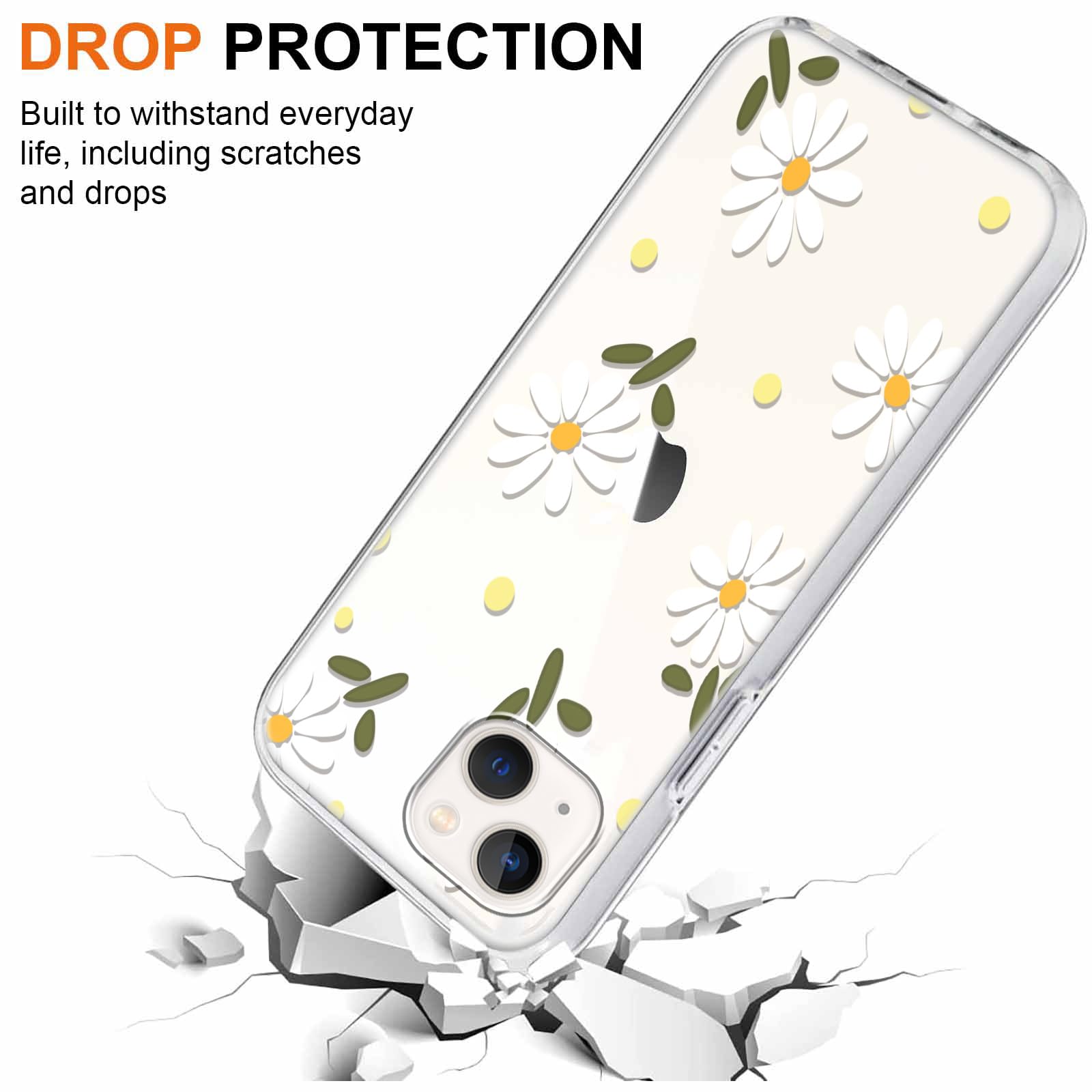 Yoedge 2 × Cover per iPhone 13 Mini 5,4" - Custodia Fiori Fiore per Telefono in Trasparente con Aesthetic Motivi Design, Custodie per Cellulare in Silicone per iPhone 13 Mini Case Ragazza Donne - Vista 5
