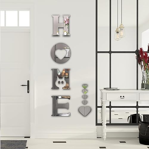 Miniatura 5 de Decoración de pared para decoración del hogar, espejos, letreros para el hogar, calcomanías de pared de acrílico grande para dormitorio, sala de