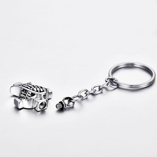 Miniatura 2 de FCZDQ Llavero de urna de ceniza, cruz de ala de ángel, colgante de recuerdo conmemorativo, joyería de cremación, Ala de ángel 1