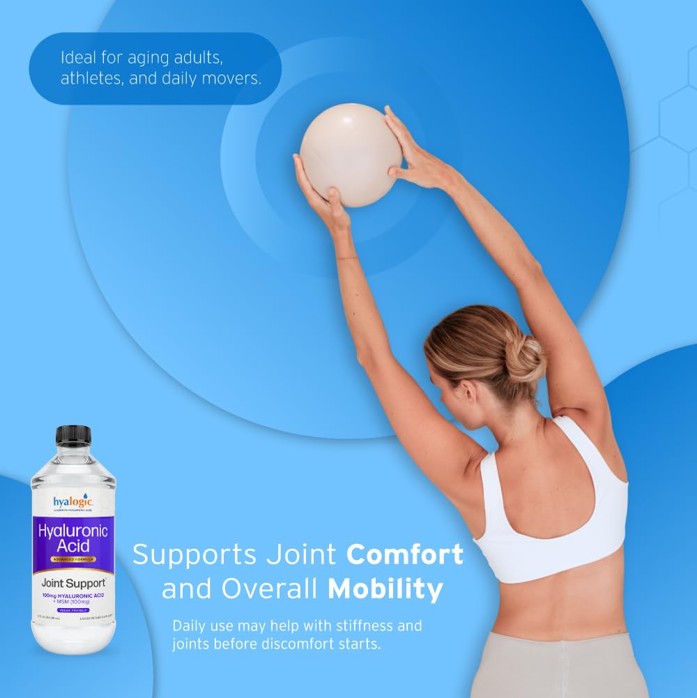 Hyalogic 100mg Hyaluronic Acid Liquid Supplement - Joint Support, 12oz — Amazon image 5