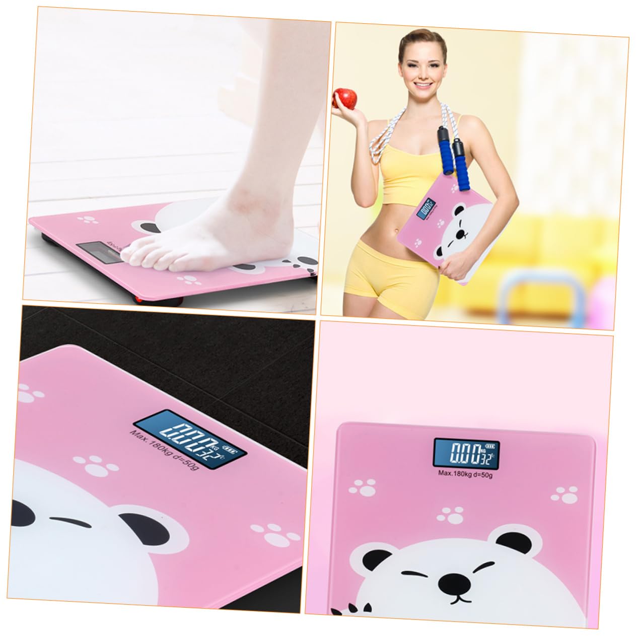 High Precision Digital Weight Scale with Temperature Detector Adorable Design Multifunctional Body and Pet Scale for Accurate Weight and Indoor Temperature Monitoring