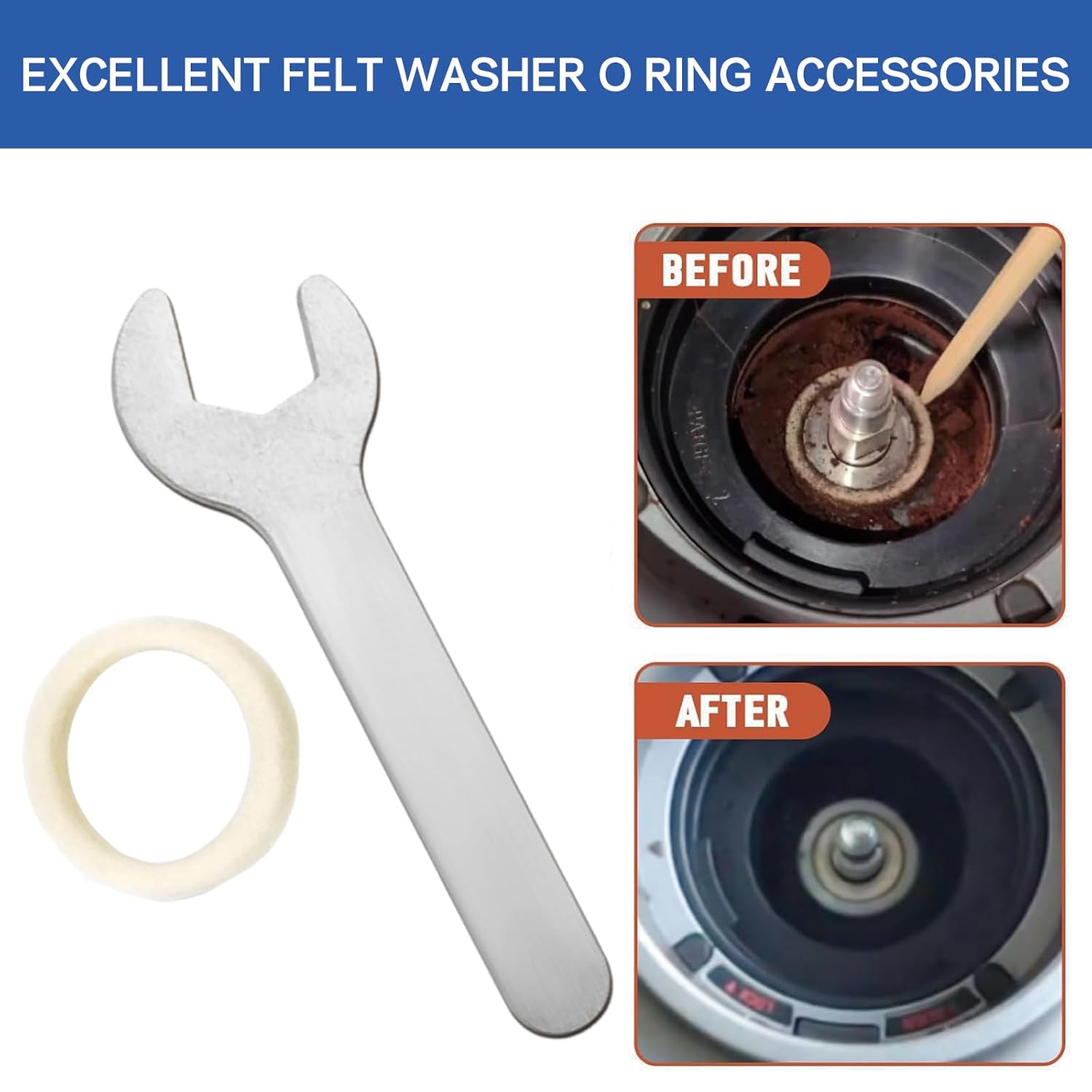 10pcs Felt Washer for Breville Espresso Machine Grinders