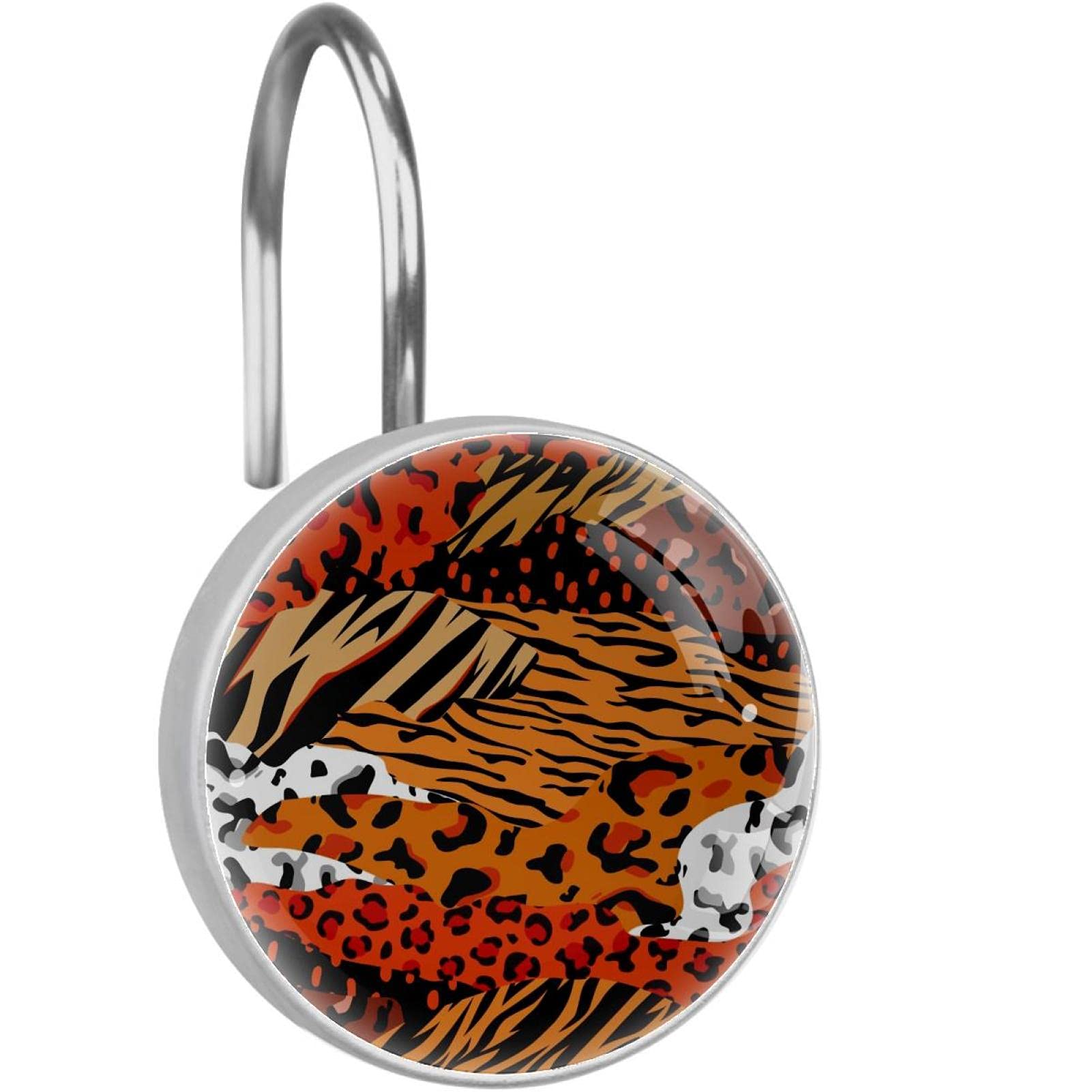 Anneaux de rideau de douche crochets verre cristal motif abstrait salle de bain