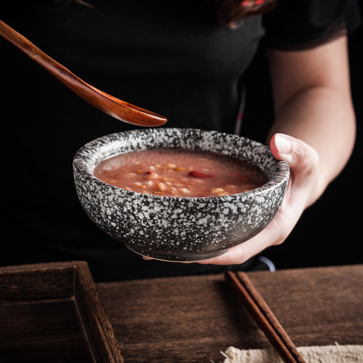 Japanische Keramik Ramen Schüssel 3 Stück 360ml, Runde Form