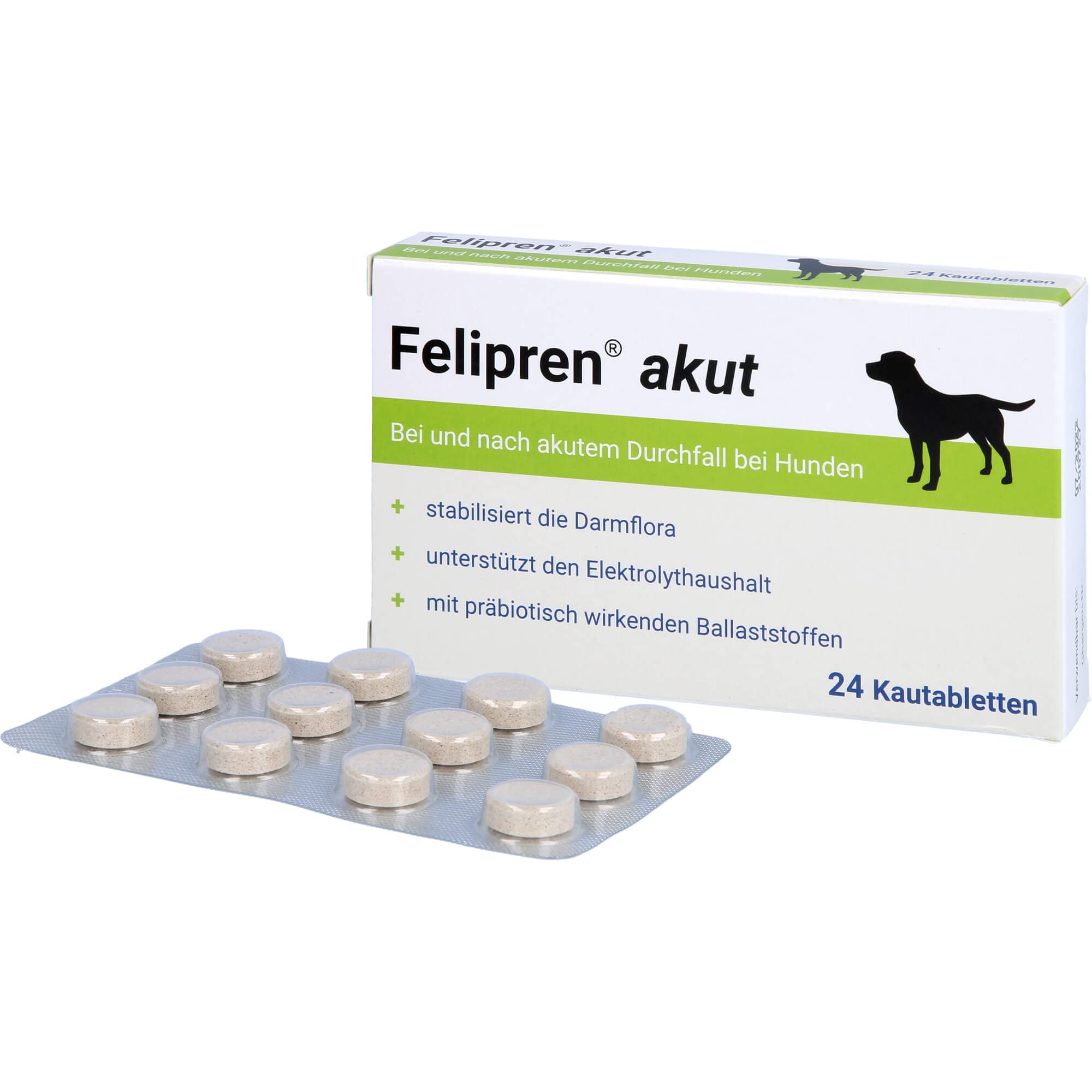 akut Kautabletten für Hunde bei und nach Durchfall – Unterstützung der Darmflora – Durchfallmittel – 24 Stück