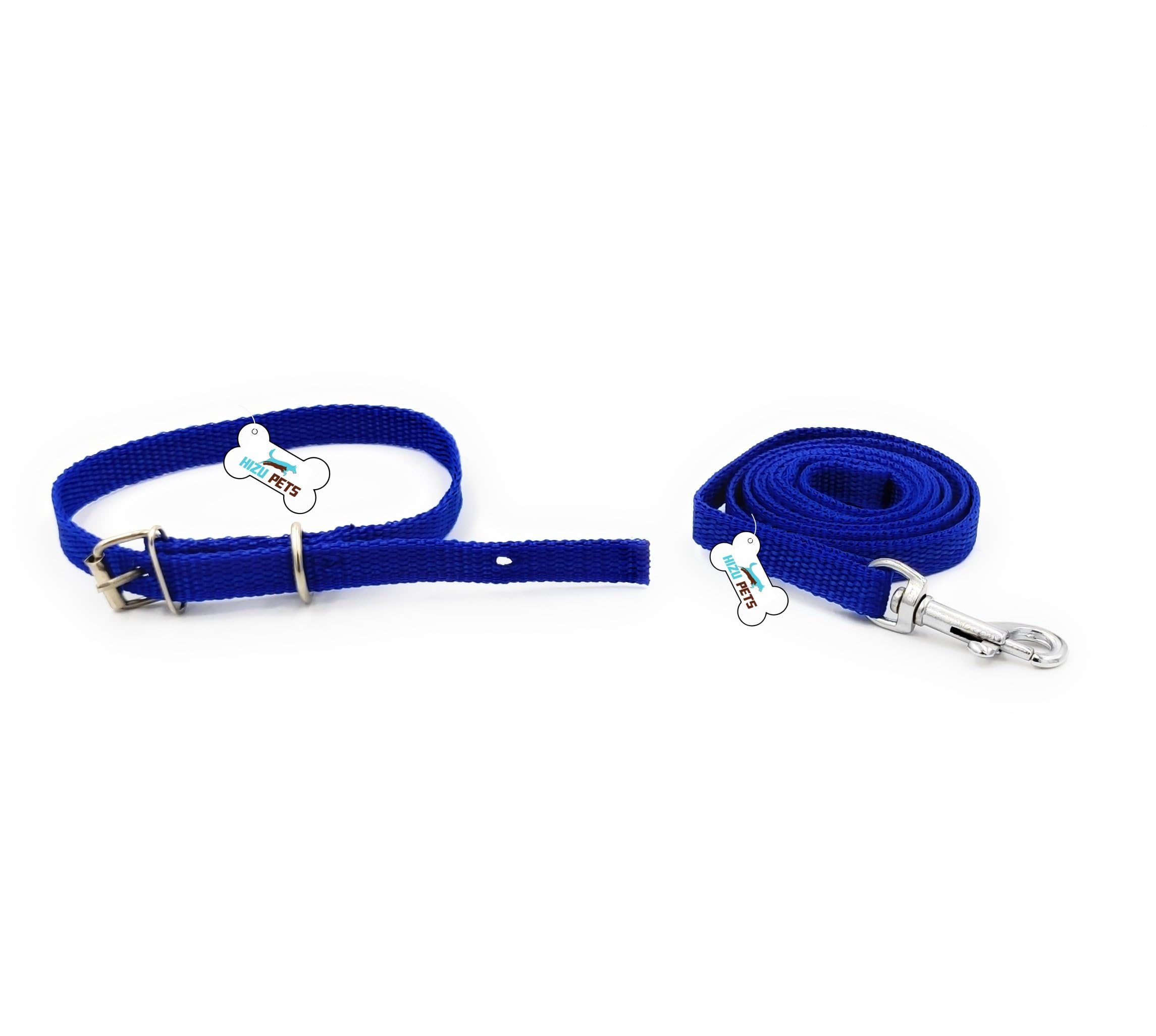 Hizu Pets Dog Collar Belts and Leash Set Adjustable Collar with Leash for Cat and Dogs Leash with Snap Hook for Walking and Training (Small (Neck Girth = 31-40 cm, Width = 0.5 inch), Blue) (B0CP9JXPHM) Amazon Price History, Amazon Price Tracker