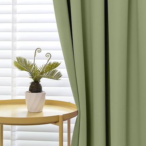 Miniatura 5 de Yakamok - Cortinas opacas con aislamiento térmico y hueco para la barra, dos paneles de cortinas para oscurecer la habitación