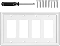 Vista 18 de Cubiertas Decorativas Blancas para Interruptores de Luz Combinados, Placa de Pared, Material Natural, Cubiertas de Salida de Placa de Interruptor