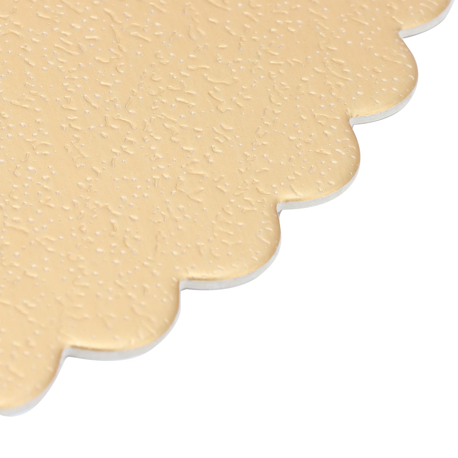10Pcs Cake Boards Thick Lace Edge Dessert Mousse Cake Board Serving Tray Baking Supplies for Home Kitchen Restaurant Bakery (Gold)(Round Cake mat-8 inches) 2
