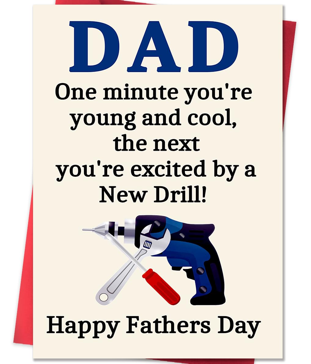 ACHICGIRL Funny Fathers Day Card from Son Daughter, Humor Fathers Day Card Gifts for Dad, Holiday Cards for Men Him (5 x 7 Inch with Envelope)