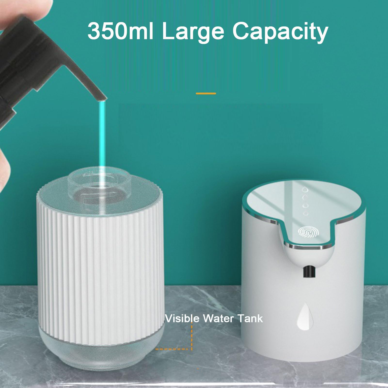 Distributore Automatico Sapone Liquido Senza Contatto - 4 Livelli Regolabili, Distributore Sapone Ricaricabile Tramite per Cucina Bagno Hotel, Serbatoio Dell'Acqua Visibile,Foam