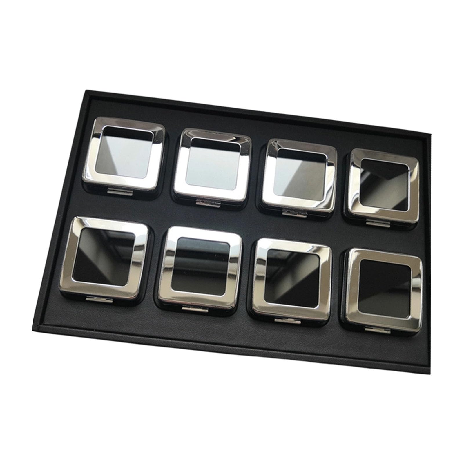 Jazuaiao Metal and Glass Cover Jewelry Storage Trays with Clear View for Diamonds and Gemstones Multi Compartment Box Strong Case