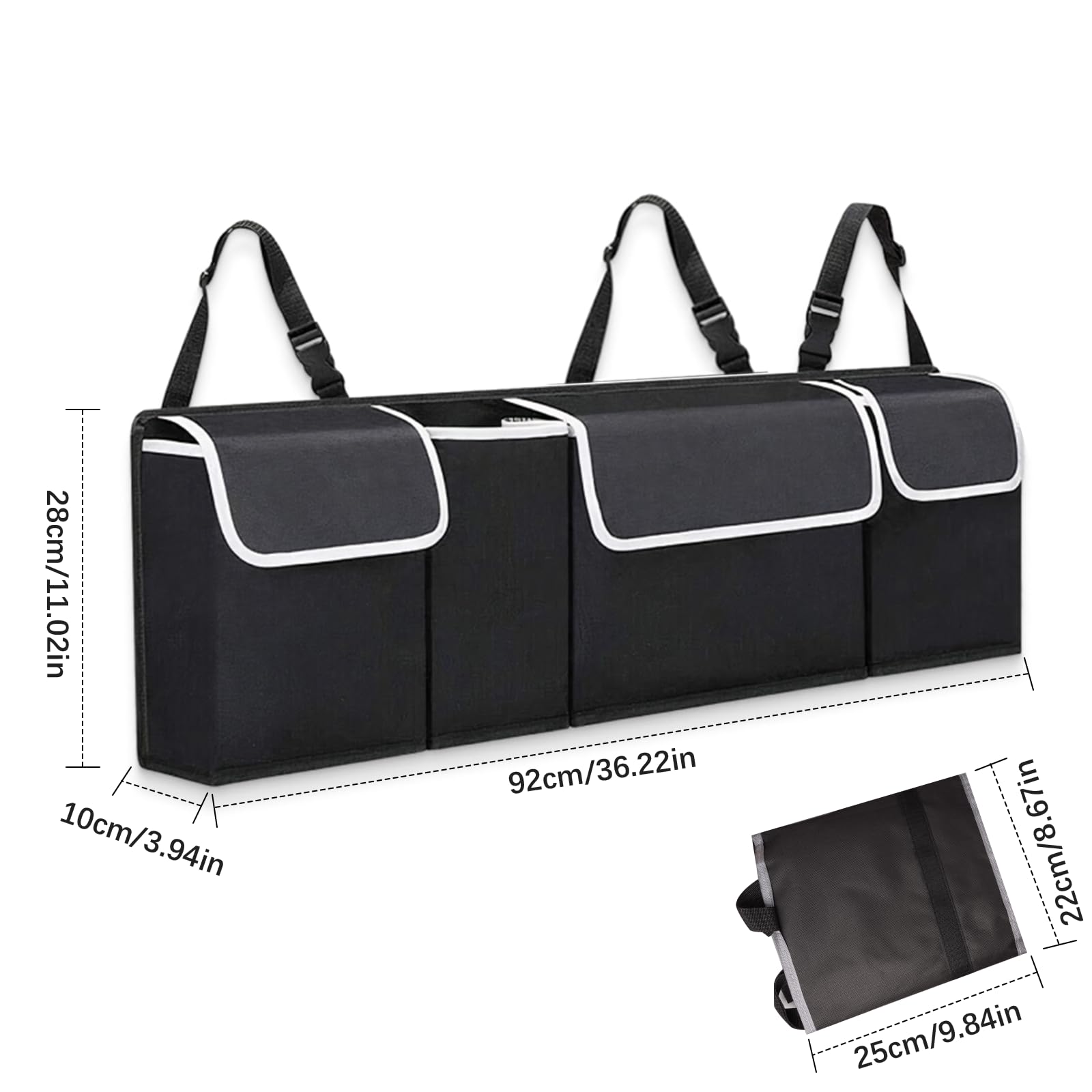 Organisateur De Coffre De Voiture, Multipurpose Pliables Sac De Rangement 7 Poches Coffre Rangement Pour Suv 92779355