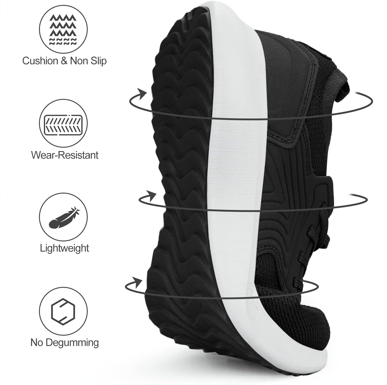 Abboos Womens Walking Shoes Lightweihgt Breathable Slip on Sneakers Athletic Gym Tennis Running Shoes - Image 3