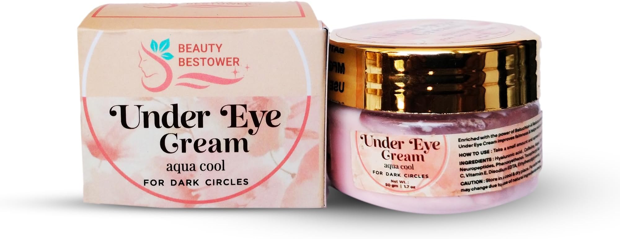 Beauty Bestowe || Under Eye Cream for Dark Circles Removal Women/Men Gel based, Organic, Natural, Rich, Anti-Puffy, Wrinkle Care & Glow (Model 07)
