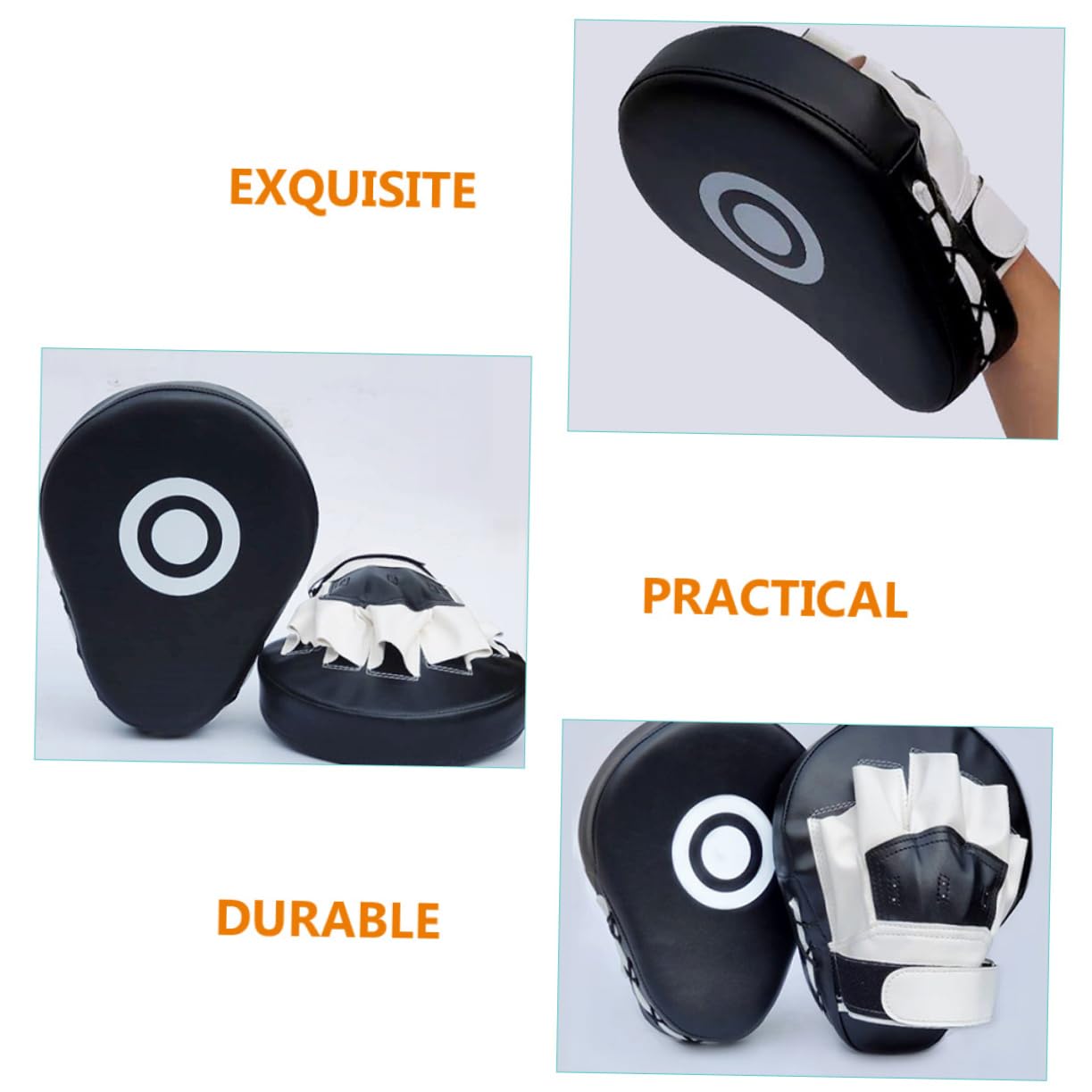 BESPORTBLE 2pièces Coussin De Boxe PU avec Mitaines De Frappe Équipement Entraînement Arts Martiaux Coussin De Frappe Taekwondo Résistant Aux Chocs pour Kickboxing Et Karaté