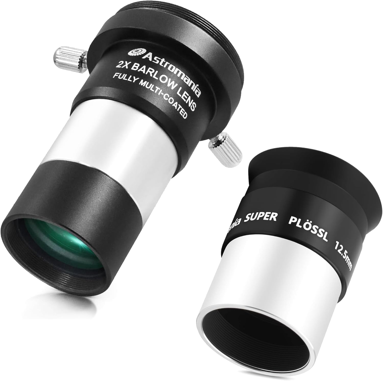Astromania 1.25" 12.55mm Super Plossl Telescope Eyepiece - Bundle with - 2X Barlow Lens Upgraded 1.25 inch