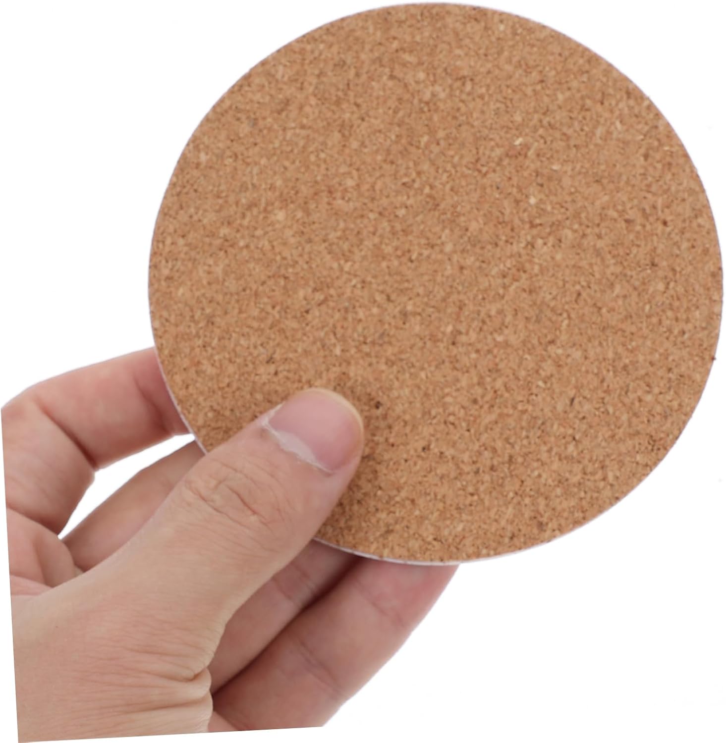 CHILDWEET 50pcs High Density Cork Coasters Self-adhesive Cork Sheets Craft Round Non-slip Adhesive Pads Wall Decor